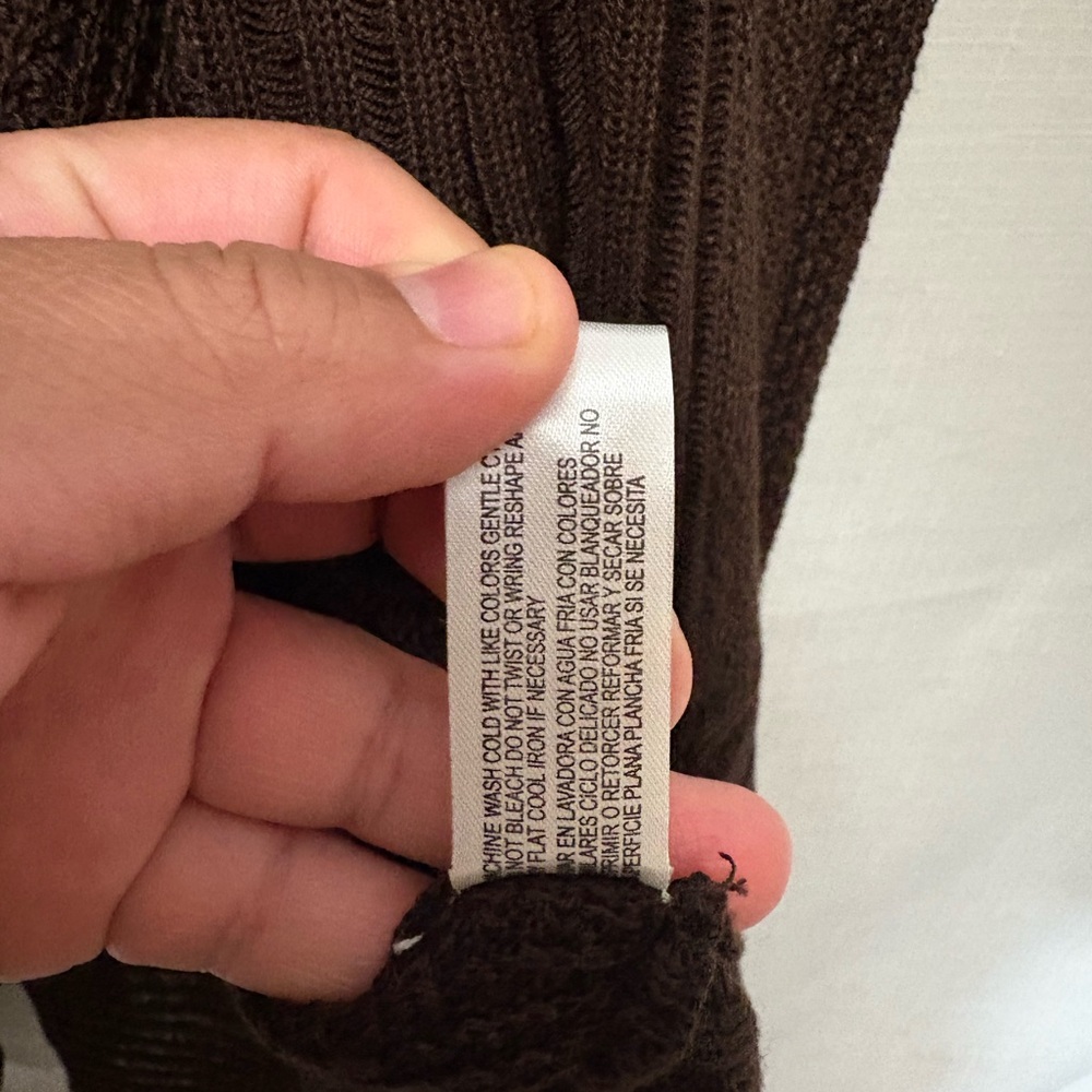 Carolyn Taylor Brown Cardigan Sweater Lightweight Knit - Picture 6 of 9